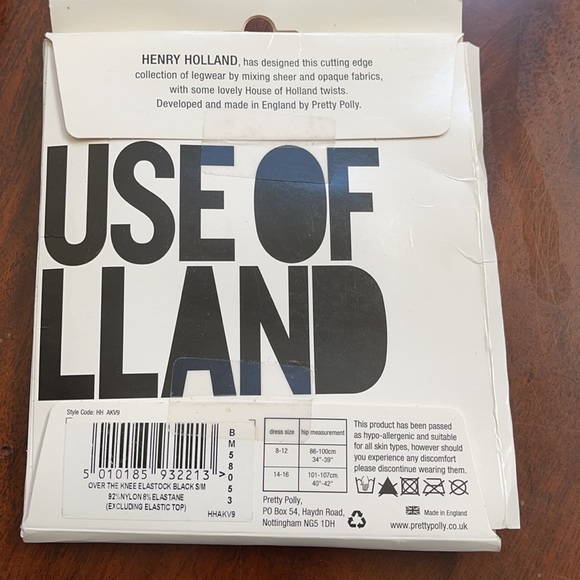 House of Holland for Pretty Polly design OTK ELASTOCK small- medium NWT - Picture 2 of 3